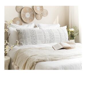 Boho Chenile Soft Body Pillow Cover 20x54, Off White (COVER ONLY)